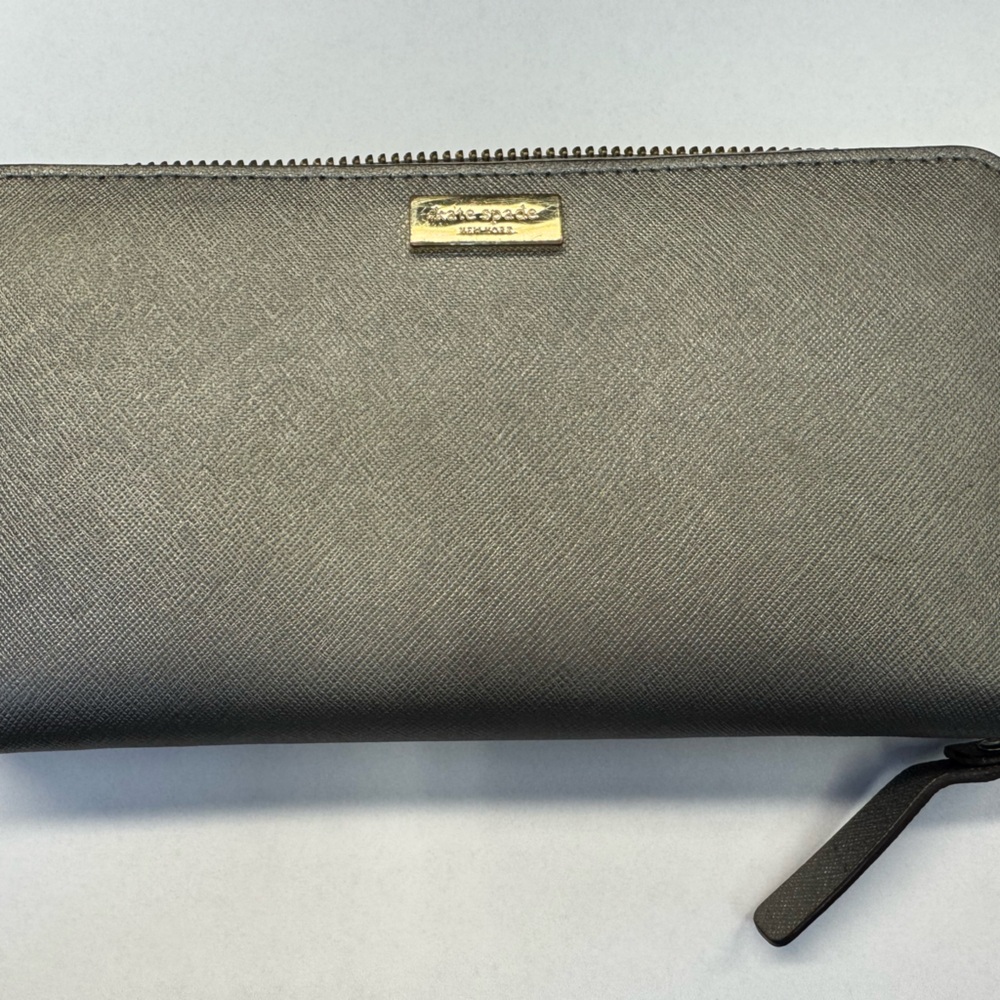Kate Spade Silver Zip-Around Wallet